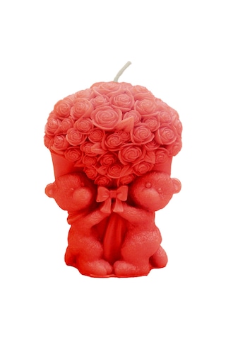 Dianziye Kırmızı Gül Ayı Şeklinde Soy Mum Aromatik Oda Kokusu Uzun Süreli Parfüm Ev Dekorasyonu Hediye Önerisi