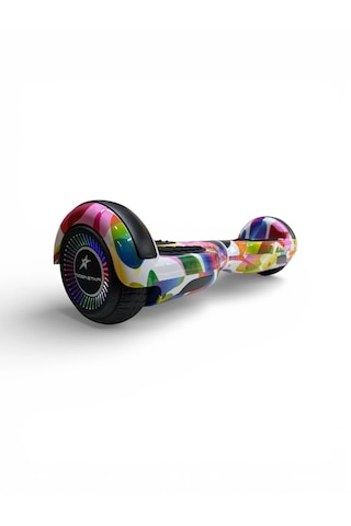 Elektrikli Kaykay Hoverboard Bluetooth Hoparlörlü 6.5 Inch Otomatik Akıllı Denge RS-S5 -Rainbow Mix