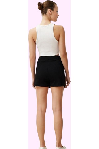 Ersefa Kadın A Line Örme Mini Şort Etek Polyester Casual Günlük Kullanım Siyah