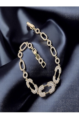 Xuping Çengel Figürlü Zirkon Taşlı Kuyumcu Serisi Gold Premium Bileklik 18 Cm + 2 Cm Ayarlı