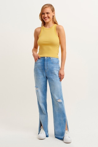 La & Vetta Fitilli T-shirt Halter Yaka Örme Atlet L
