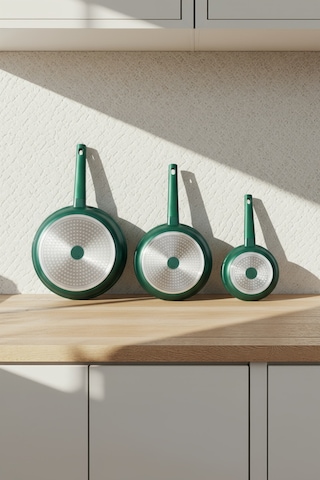 Bernardo Chef Döküm 3 Parça Tava Seti Yeşil Yeşil