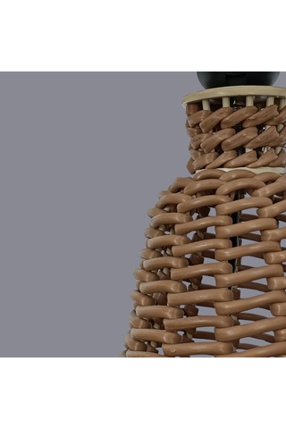 Pelit Koyu Kahve Rattan Abajur Kahverengi