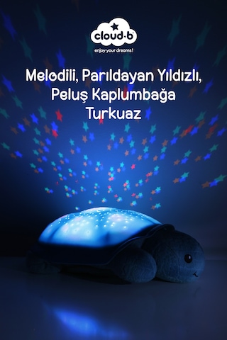 Cloud-b Melodili Parıldayan Yıldızlı Peluş Kaplumbağa 29,5x20x10,5 Cm