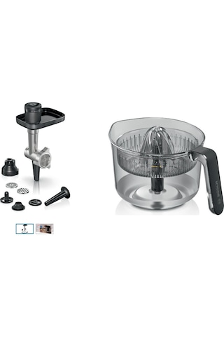 Bosch Uyumlu Mums6zs00 Serie 6 Mutfak Makinesi Kıyma Çekme Aparatı Ve Narenciye Sıkacağı 2li Set