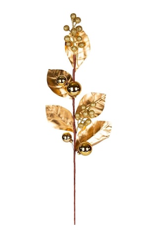 Yılbaşı Çiçeki Pike Berry Gold Simli Gold Yapraklı Yılbaşı Toplu Gold 70 Cm