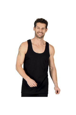 Özkan Underwear 6 Adet Özkan Erkek Ribana Atlet 11406 Siyah