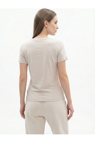Slim Fit Kadın Tshirt K.kol Bej