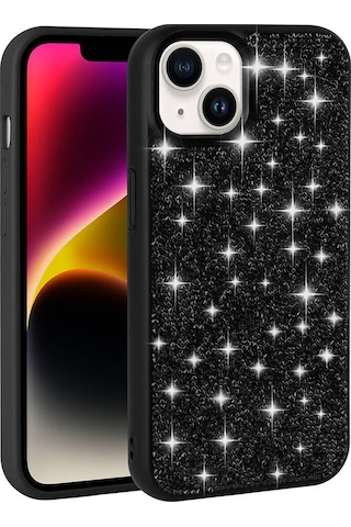 Butam Bilişim Apple iPhone 13 Uyumlu Parlak Taşlı Tasarım Pırlanta Kılıf-lila Lila