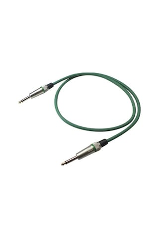Estello E1001B 1 Mt Yeşil 6.3Mm+6.3Mm Gitar Ara Jak Kablo