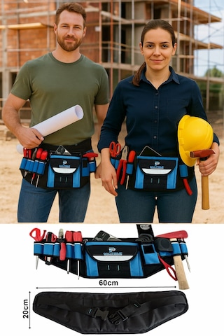 Hırdavat Çantası Bel Takım Çantası Usta Çantası Büyük Kemer Ayarlanabilir 60cmx20cm