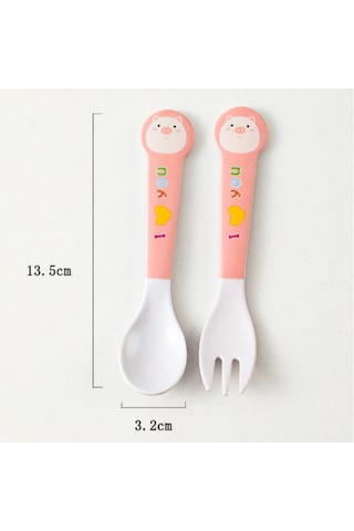 Maiyame Bebekler İçin Bambü Lifli Yeme Öğrenme Seti - Yumuşak, Güvenli Kase Ve Kaşık - Sevimli Kartoon Desenli Çok Renkli