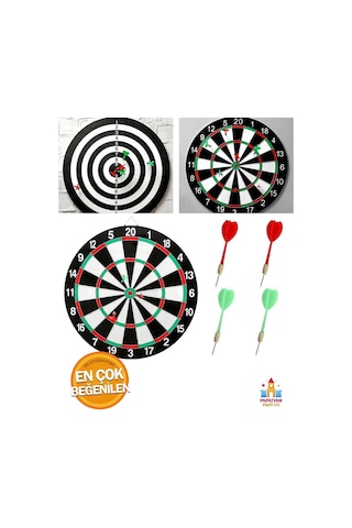 Orta Boy Dart Seti - 15'' Hedef Tahtası Ve 6 Ok İle Rakiplerine Meydan Oku, Dart Becerilerini Gelişt