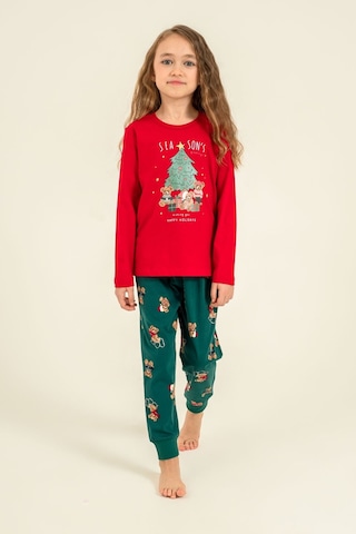 Rolypoly Anne Kız Wish You All The Best Kırmızı Uzun Kol Pijama Takım Rp3918-a-v1 Rp3918-a-v1