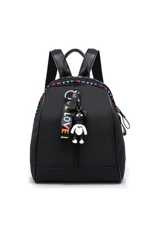 Renkli Kemerli Düzrenk Sırtçantalar İle Yüzler Gelgitin Kadın Kore Versiyonu Siyah