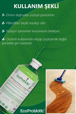 Probiyotikli Ahşap Mobilya Ve Parke Temizleyici Yüzey Temizleyici 1 Lt 1 L