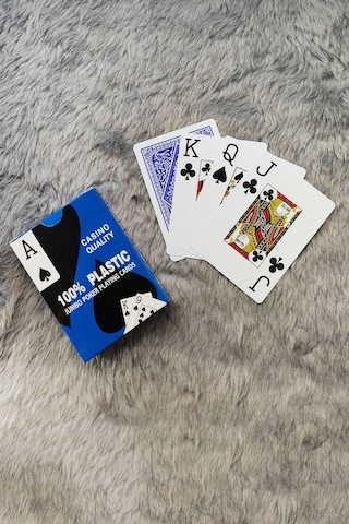 Mavi Pvc Plastik Su Geçirmez Jumbo Blackjack iskambil Oyun Kağıdı cin443mv