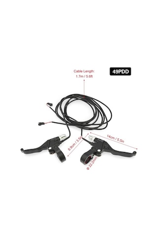 Novahub Elektrikli Bisiklet Fren Kolu Alüminyum Fren Kolu 1.7m Kablo İle, Güç Kesme Fren Kolu