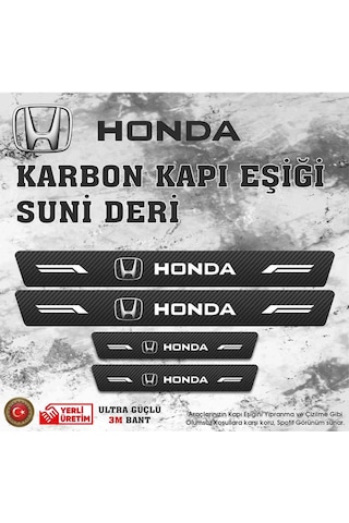 Honda Uyumlu Deri Karbon Kapı Eşiği Koruyucu Bant 4 Adet