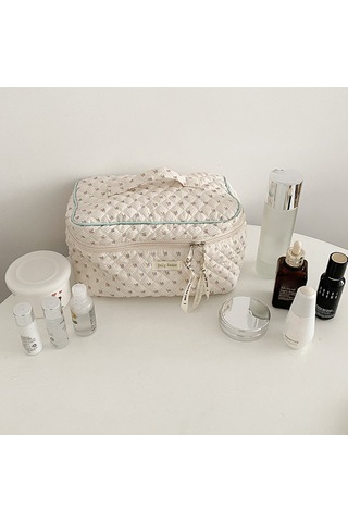 Yifomall Sevimli Tavşan Desenli Büyük Kapasiteli Makyaj Çantası, Fermuarlı Cep, Çok Renk Seçeneği