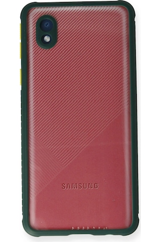 Cosmotex Newface Samsung Galaxy A01 Core Kılıf Miami Şeffaf Silikon - Koyu Yeşil