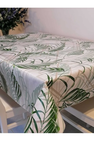Elyaflı Pvc Muşamba - Desenli Silinebilir Masa Örtüsü 02mrl204a Yeşil