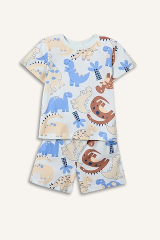 Defacto Dinozor Baskılı 2li Pijama Takımı Erkek Bebek H4034a526hsbe194 Mavi-be194