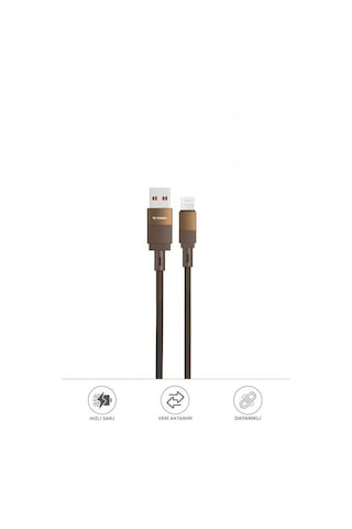 Torima U18 Usb İle Lightning Şarj Ve Data Kablosu Kahverengi