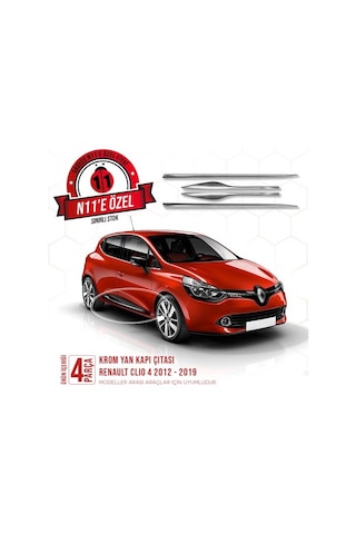 intakrom Renault Clio 4 Krom Yan Kapı Çıtası 4 Parça 2012-2021- Hb-Sw N11.2659