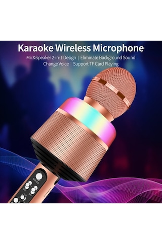 Didadodo Bluetooth Mikrofonu - Led Işıklı, Tf Kartlı, Kompakt Hoparlör 112 Karakter, Şarkı Yorumları İçin İdeal