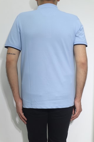 Santa Dmctekstil Erkek Mavi Desenli Spor Kesim Rahat Kalıp Polo Yaka T-shirt