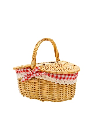 Xiaaokeji Kapaklı Ve Saplı Country Tarzı Hasır Piknik Sepeti Sepet Diğer