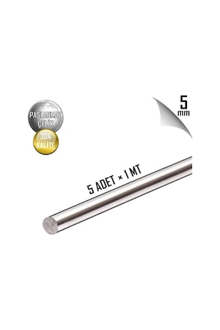 Paslanmaz Çelik Ø5mm Çubuk Mil 304 Kalite 1 Metre 5 ADET