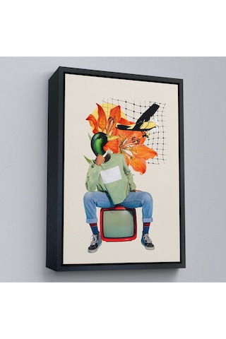 Çerçeveli Ördek Kafalı İnsan Pop Art Tablo-8017