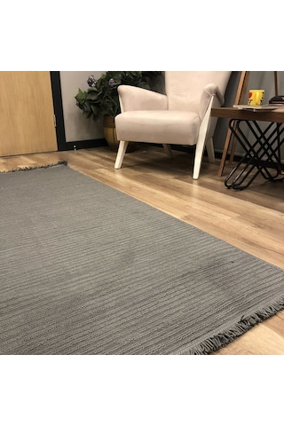Luxess Halı Bükle 1120 Antrasit Mikrofiber Polyester İplik Antialerjik & Antibakteriyel Halı Antrasit