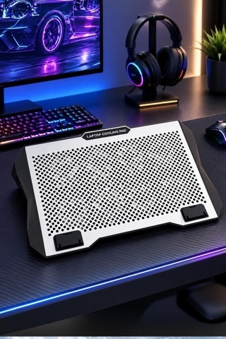 Premium Laptop Soğutucu Ayarlanabilir Rgb Cf11 Gümüş Masaüstü Ofis Cihaz
