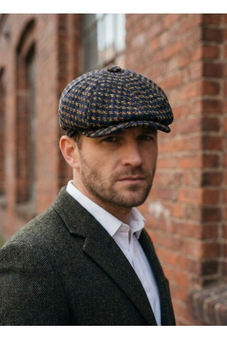 Emybox Erkek Kaşe 8 Köşe Kasket Şapka Klasik Retro- Peaky Blinders Tarzı Lastikli Standart Beden L
