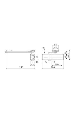 Assa Abloy Dc 140 Dirsek Kollu Hidrolik Kapı Kapatıcı