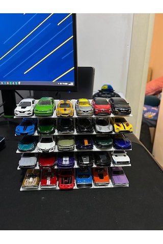 Hot Wheels Uyumlu 30 Araçlık Stand 1/64 Gri