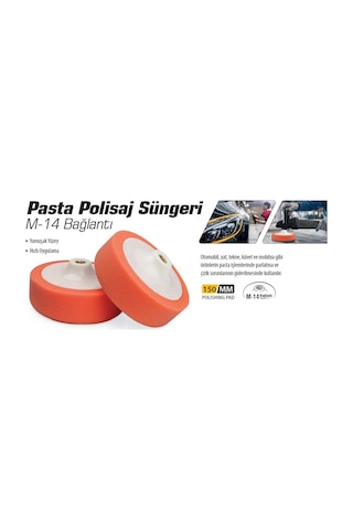 Meşem Pasta Polisaj Süngeri (M-14 Bağlantılı 150 Mm) 1 Adet