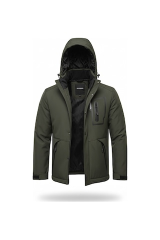 Mero Life Haki Su Ve Rüzgar Geçirmez Içi Kürklü Softshell Mont Haki
