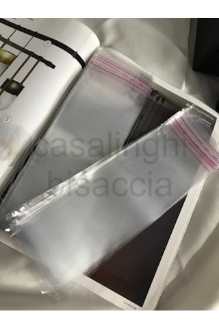 Cm Kapak Payı Dahil Kendinden Yapışkanlı Şeffaf Poşet Bantlı Jelatin Opp Torba Paket 5x20 Cm 50lı Genel