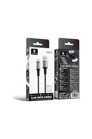 Lenyes Lc566 Usb-a To Type-c Örgü Tasarımlı Hızlı Şarj Özellikli Data Ve Şarj Kablosu 12w 2m Siyah
