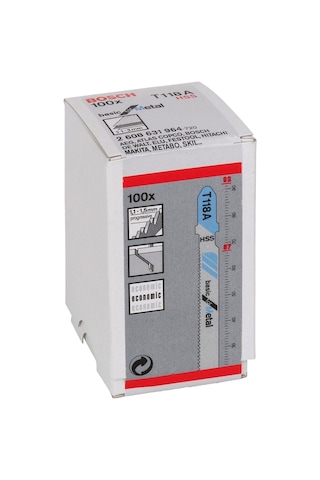 Bosch T 118 A Basic For Metal 92 mm Dekupaj Testeresi Bıçağı 100'Lü - 2608631964