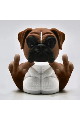 Orta Parmak Boksör Köpek Ördek Figürin Küçük Bulldog Ördek Reçine Heykeli Heykel Hayvan Modeli Ev Ofis Kitaplık Masaüstü Dekorasyonu Süs