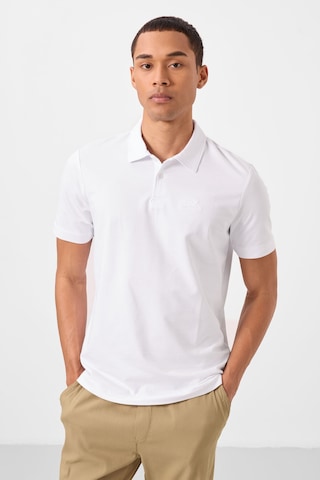 Tommylife Tommy Life Beyaz Basic Logolu Standart Kalıp Triko Polo Yaka Erkek T-shirt - 87748 Beyaz