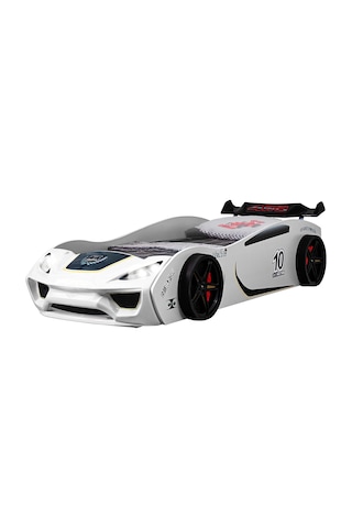 Setaymobilya Sports Çocuk Odası - Vento Arabalı Yatak Dolap Şifonyer - Beyaz