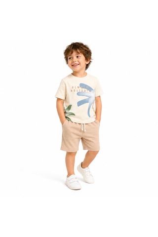 Tucankids Baskılı Erkek Çocuk İkili Takım Bej