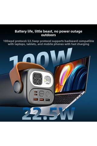100w Pd 60000mah Ultra Yüksek Kapasiteli Çoklu Çıkışlı Dijital Göstergeli Hızlı Şarj Powerbank-1588 BEYAZ