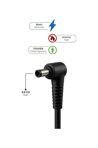 Konyax 19v 4.74a 5.5 2.5mm 90w Toshıba İçin Laptop Adaptör